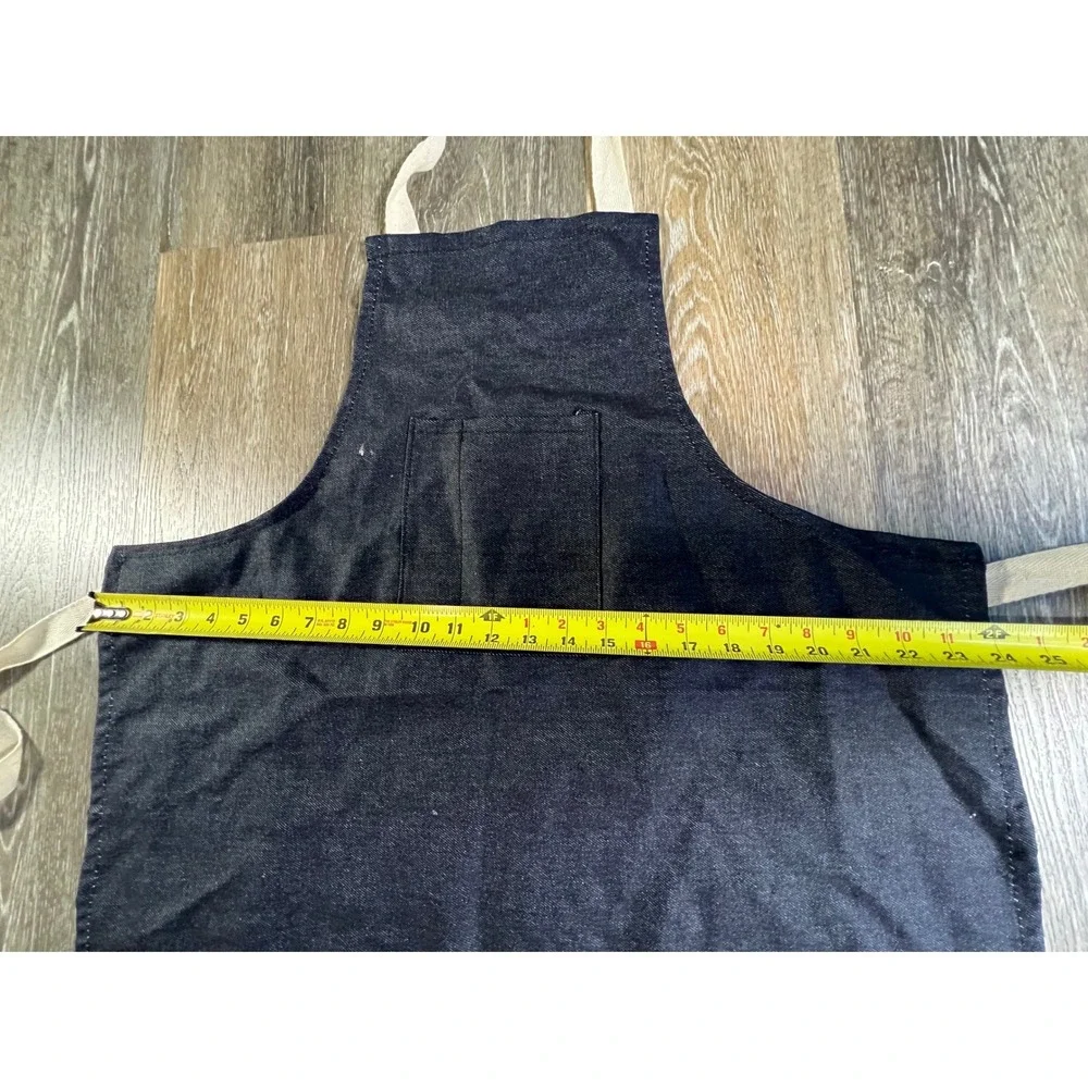 Unbranded Denim Bib Apron Unisex OS Indigo Blue Workwear Utility Pocket